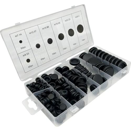 170X Rubber Grommet Assortment Firewall Hole Plug Electrical Wire Gasket Set