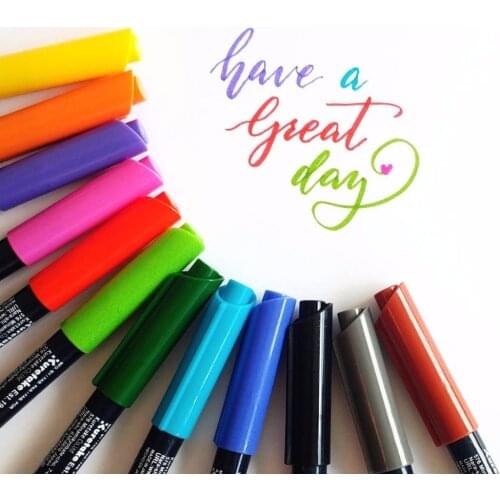 Kuretake FUDEBIYORI Metallic Watercolor Soft Brush Lettering Pens Brush Markers 48 Colors Japan