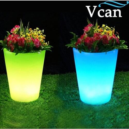 Best Quality 2016 LED Light colours change rechargeable remote control Glow Flower Pot VC-F3040
