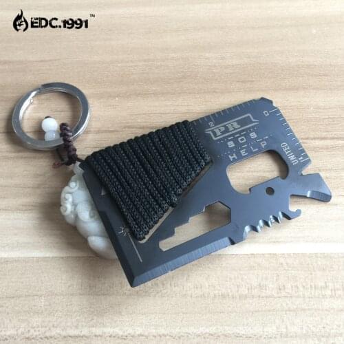 NEW 14 in 1 Credit Card Mini Wallet SOS Survival Knife Stainless Steel Multi Functional Outdoor Camping Ninja Rescue Pocket Tool