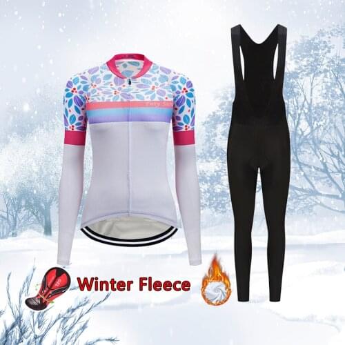 Fashion Winer Cycling Clothing Women 2021 Warm Thermal Fleece Bicycle Clothes MTB Suit Female Road Bike Clothing Dress Shirt Kit