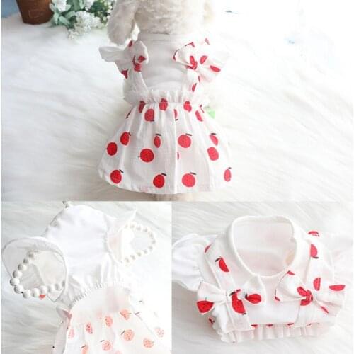 Pet Clothes Strawberry Pattern Decorative Exquisite Pet Dogs Sleeveless Dress for Summer