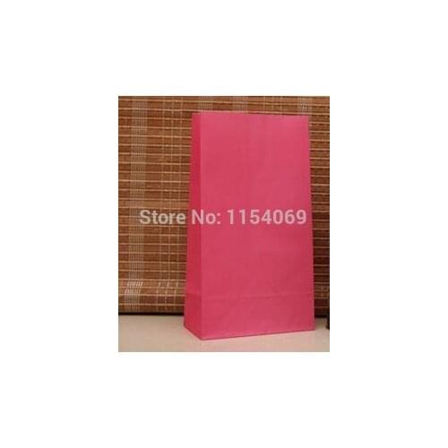 Wholesale 100pcs Hot Pink Kraft Paper Bag 23x12x7.5cm Shopping Boutique Gifts Jewelry Packaging Bag Party Favor Paper Gift Bags