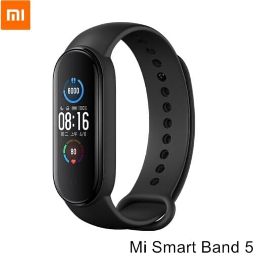 Original Xiaomi Mi Smart Band 5 Wristband Miband 5ATM Water Resistance Magnetic Charging Color Display Health Monitoring Watch