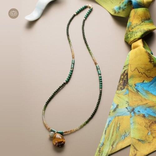 Wen gen was water gradient tourmaline transportation prosperous career necklace ins small all the original design