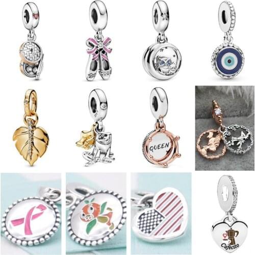 PDD DZ 45 925 Sterling Silver Spring New Charm Pendant with DIY Bracelet Necklace Jewelry Gift Carving Suitable for Women