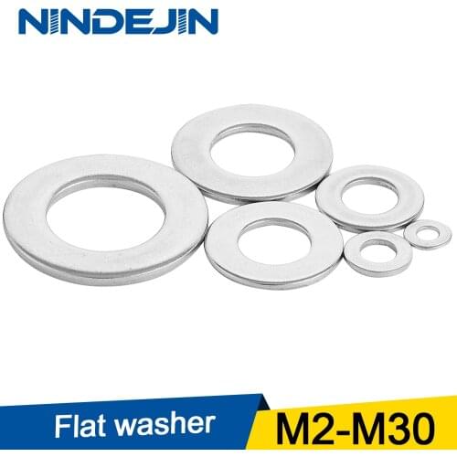 1/100pcs Flat Washer M2 M2.5 M3 M4 M5 M6 M8 M10 M12 M14 M16 M18 M20 M22 M27 Stainless Steel Washers Plain Washer Gaskets DIN125