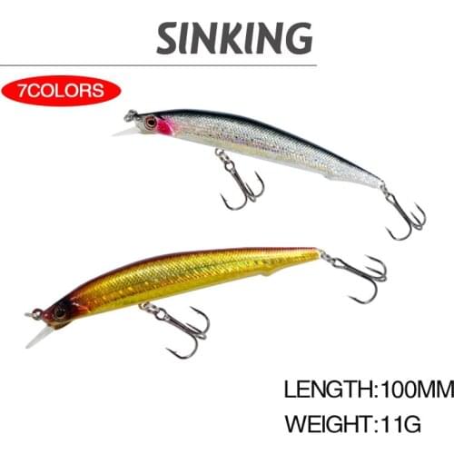 1Pcs Minnow Fishing Lures 11g 100mm Hard Bait Sinking Wobblers Isca Artificial Crankbait Sea Wobbler De Pesca Fishing Tackle