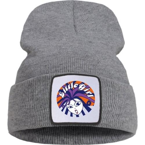 Little Girl Harajuku Cool Printing Unisex Cap Cartoon Warm Winter Caps Solid Color Simple Knitted Caps Creative Quality Cap