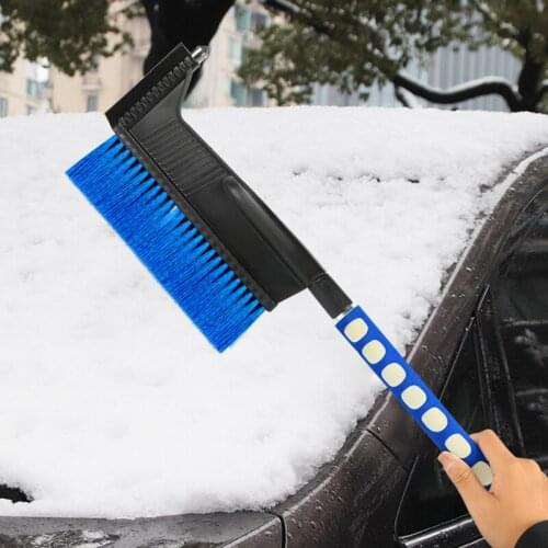 Brush 3in1 Car Windshield Ice Scraper Glass Snow Brush Extendable Stainless Steel Snow Remover Cleaner Tool With Safety Hammer