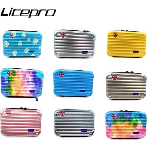 Folding Bike Pig Nose Rack Mini Suitcase Mix Bag Storage Hard Shell Key Mobile Phone Front Basket Box For Brompton BMX Bicycle