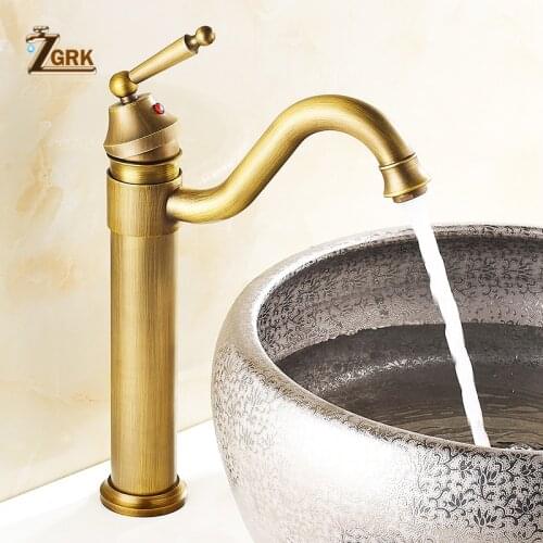 ZGRK Bathroom Faucet Brass High Quality Basin Faucets Various Heights Hot Cold Water Taps Kitchen Outdoor Garden WC Taps