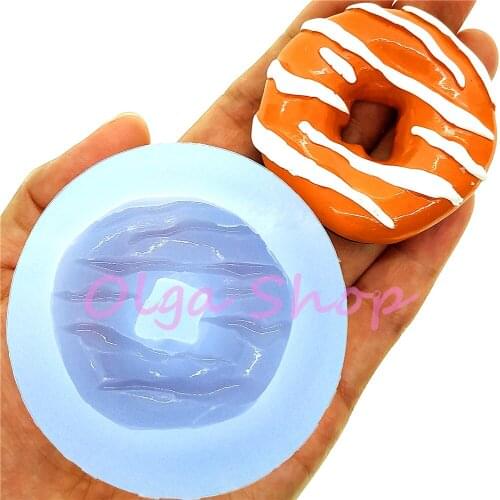 TYL118 48.4mm x 45.8mm Doughnut Donut Silicone Mold FOOD OVEN SAFE for Cake Candy Chocolate Resin Clay Candle Aromatherapy DIY