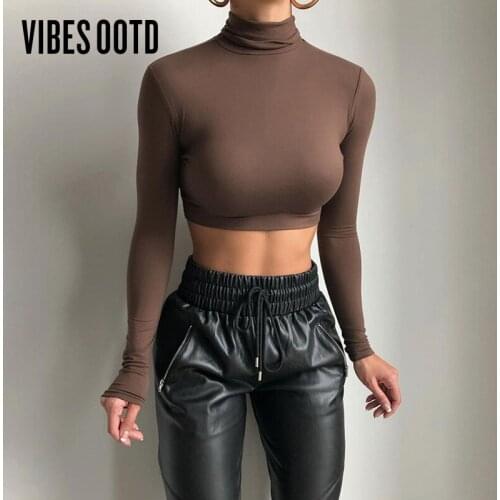 Женские базовые футболки VIBESootd China At AliExpress