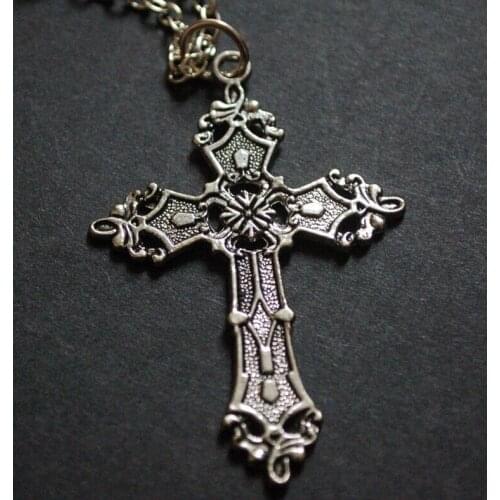 Vintage Silver Cross Karma Circle YIN YANG Tree leaf Tortoise Angel Wing Life Of Tree Dog Necklace Pendants Women Jewelry Q1025