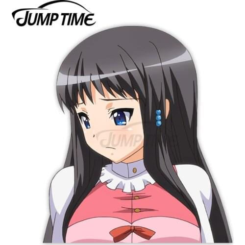 Jump Time Eroge! H mo Game mo Kaihatsu Zanmai Himeno Kisara Sexy Cute Anime Girl Vinyl Decal Waifu Peeker Big Head Car Stickers