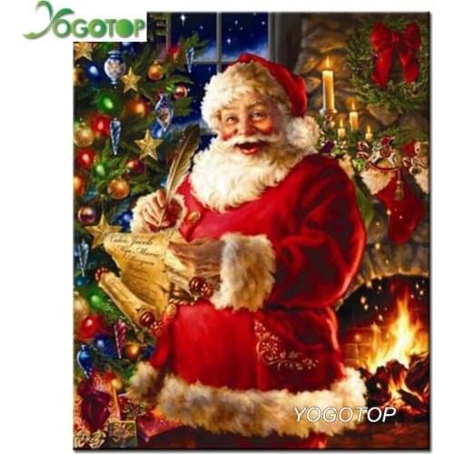 YOGOTOP Full Drill Needlework Diy Diamond Painting Cross Stitch Santa Claus 5D Square Mosaic Diamond embroidery Christmas ZB769