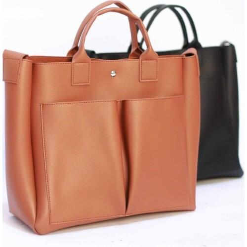 Famous Brands PU Leather New Laptop Bag for Women 2021 Simple Shoulder Bag Vintage Casual Big Tote Ladies Crossbody Bags Handbag