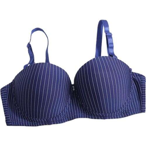 Women Bras Push Up Lingerie Bras Striped Bralette Adjusted-straps Sweet Bra Girl Underwear