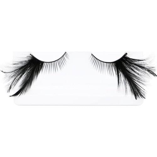 1 Pairs Black Feathers Thick 3D Natural False Eyelashes Stage Art Performance Dance Exaggerated Eyelash Makeup Tools YM77
