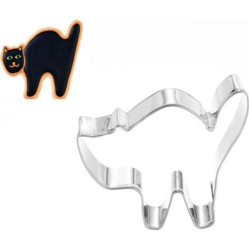 1pcs patisserie reposteria Halloween Cat Moldes Metal Cookie Cutter Cupcake Toppers Fondant Cake Decor Biscuit Chocolate Mould