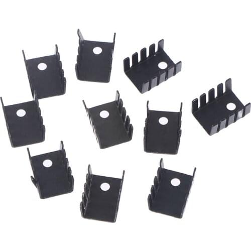 10PCS 10*15*20MM TO-220 Transistor Aluminum Radiator Heat black Triode Heat Sink
