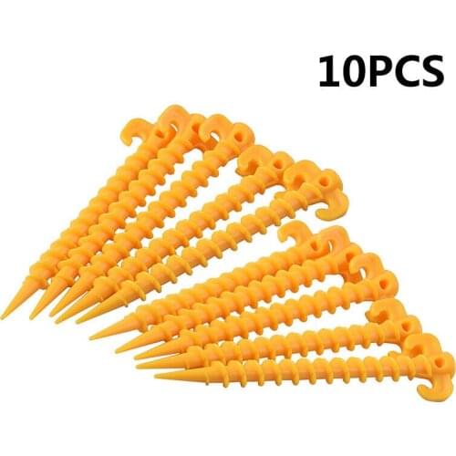 10PCS Plastic Tent Hook Stakes Camping Tents Accessories Ground Support Nails Peg Screw Anchor Shelter