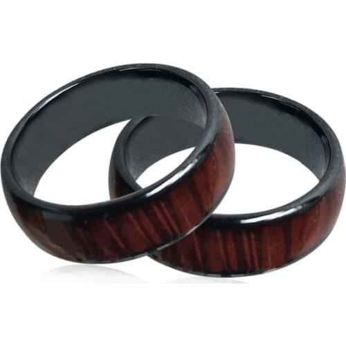 125KHZ or 13.56MHZ RFID Ceramics Wood color Smart Finger Ring Wear for Men or Women
