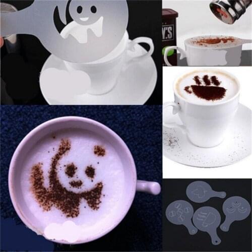 16 Pcs/Lots Coffee Milk Latte Art Mold Fancy Cappuccino Cake Cookie Stencil Template Decoration DIY Spray Mold Coffee Art Tools