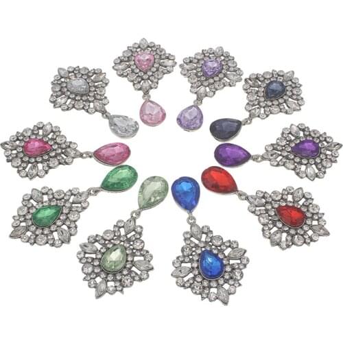 2pcs/lot 35x64mm Flatback Rhinestones Applique For Handicraft Bow Antique Decoration Stones And Crystals Embellished Accessories