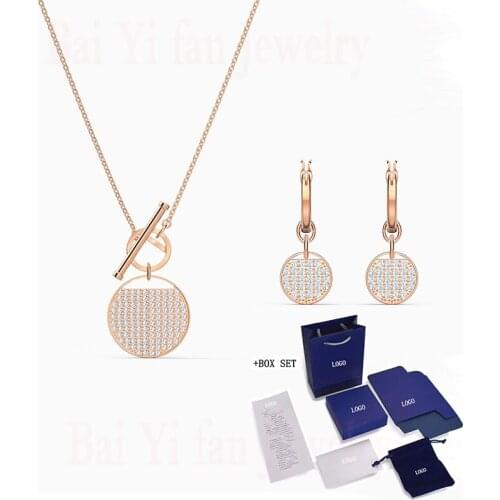 2020 Fashion Jewelry SWA New GINGER T BAR Set Rose Gold Charming Round Coin Decoration Womens Luxury Romantic Jewelry Gift