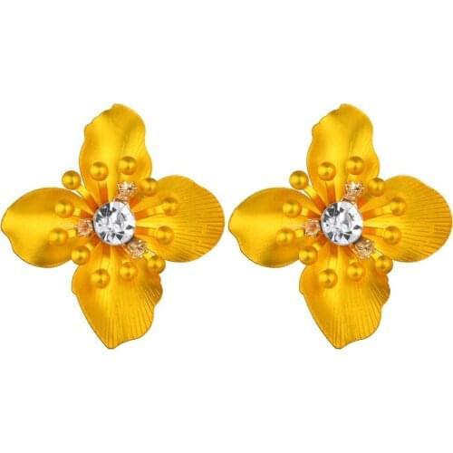 2020 New Fashion Flower Rhinestone Stud Earring Bohemia Hyperbolic Fairy Cute Vintage Stud Earrings for Women Girls Jewelry