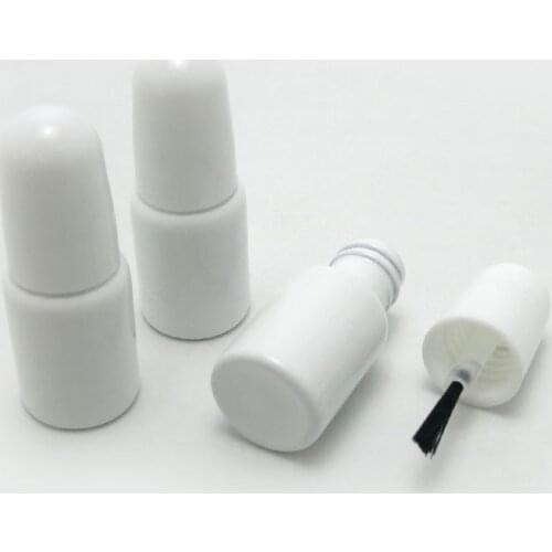 3ml 3cc Small Mini Cute New Arrival Empty White Glass Bottle Brush cap 1/10 oz Nail Polish Bottles Arts Crafts 50pcs