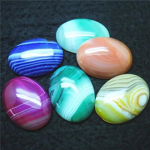 3PCS Nature Semi Precious Stone Cabochons Agate Beads DIY Jewelry Accessories 30X40MM Oval Shape Free Shippings