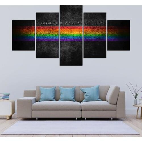 5 Piece painting LGBT lOVE Wall Art Print Canvas Painting Room Decoration For Living Room HD Prints Poster Pictures