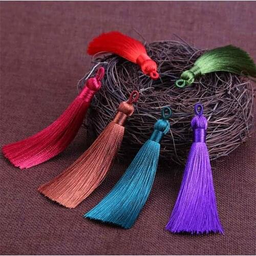 5pcs/lot Classic Smooth Charm Silk Tassels 90mm Length Decorative High Quality Fringes Pendants DIY Jewelry Making Accessories