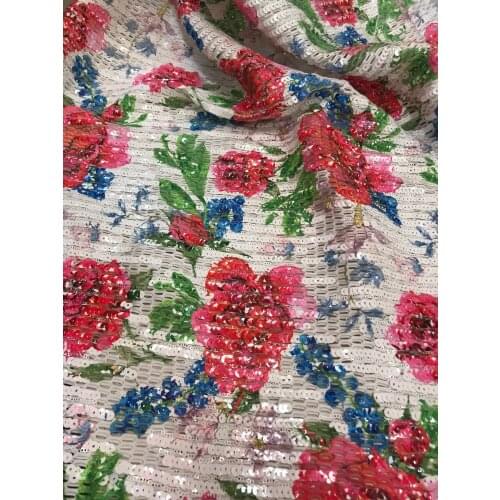 5yards embroidery sequins fabric best quality african tulle mesh lace Fashion design ZH-928816 for sawing