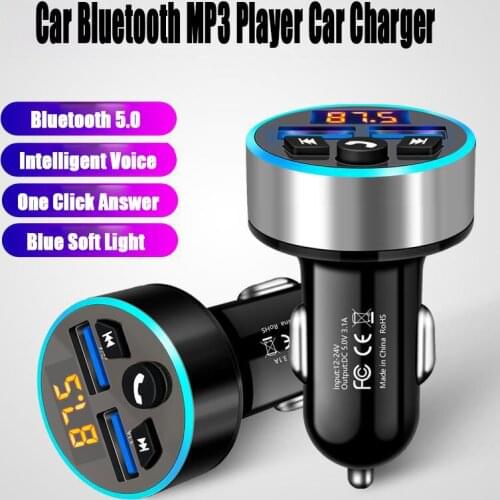 Quick Charge 3.0 USB Car Charger Bluetooth FM Car Kit Phone Wireless Connection Vehicle Smart Fast Charger for iPhone Samsung LG