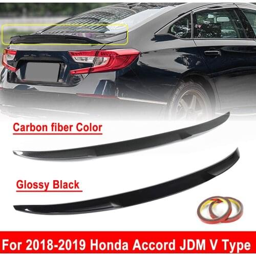 Car Trunk Spoiler ABS Glossy Black Auto Rear Wing V Style Accessories Spoiler For Honda For Accord 10th For JDM 2018 2019