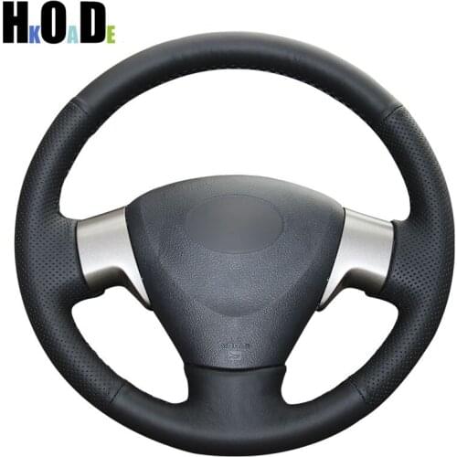 Black Artificial Leather Hand-stitched Car Steering Wheel Cover for Toyota Corolla 2009-2013 Matrix 2009-2010 Auris 2007-2009
