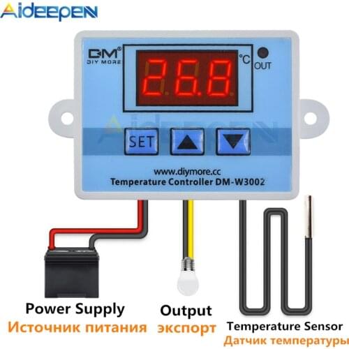 XH-W3002 W3002 AC 110V-220V DC 24V DC 12V Led Digital Thermoregulator Thermostat Temperature Controller Control Switch Meter