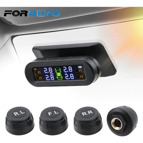 Car Tyre Pressure Monitor Temperature Warning Fuel Save Solar TPMS Tire Pressure Monitoring System With 4 External Sensors