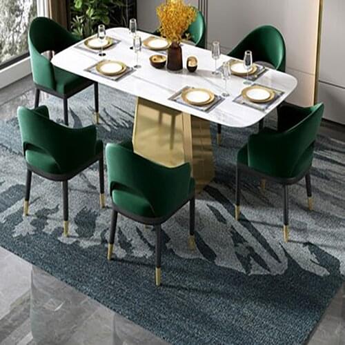 Italian light luxury rock board dining table and chair combination modern minimalist style small apartment home Nordic