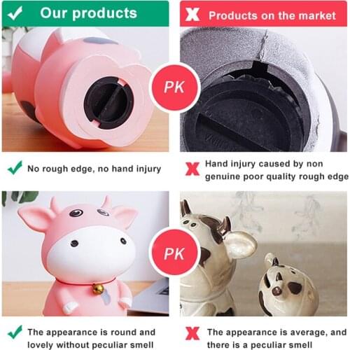 CNY Red Ox Piggy Bank Cartoon Figure Shatter-Proof Money Saving Box the Chinese Zodiac Cow Decor Gift for Kids J2Y