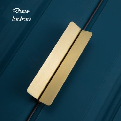 Brass Cabinet Door Handle Rotating Platform Invisible Handles Wardrobe Kitchen Cupboard Drawer Pulls Furniture Hardware Handles