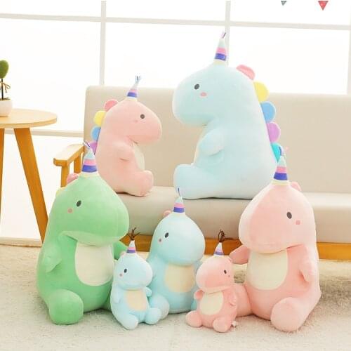 Lovely Animal Dinosaur Plush Toy Cartoon Plushie Doll Cute Soft Stuffed Toys Fashion Room Decor Gifts for Boys Girls Kids Pillow