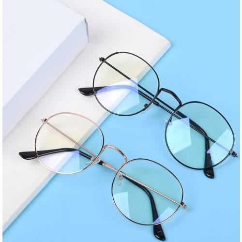 1PC Fashion Simple Retro Round Frame Metal Glasses Anti-Radiation Blue Light Blocking Computer Gaming Glasses Optical Eyeglasses