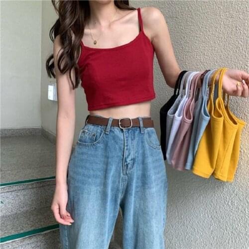 Fashion Summer Slim Ladies Short Top Sexy Sleeveless U Croptops Women Tank Tops Office Lady Vest For Female Solid Color Top