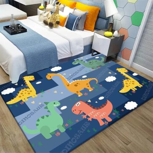 Cartoon Dinosaur 3D Carpet Living Room Children Room Rugs Play Floor Area Rug for Bedroom Doormat Flannel Anti-slip Home Carpet
