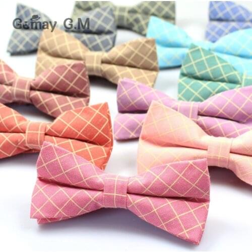 Mens Bowtie Fashion Casual Cotton Plaid Bow Tie Accessories England Style Neck Tie for Wedding Skinny Gravatas Suit Cravat